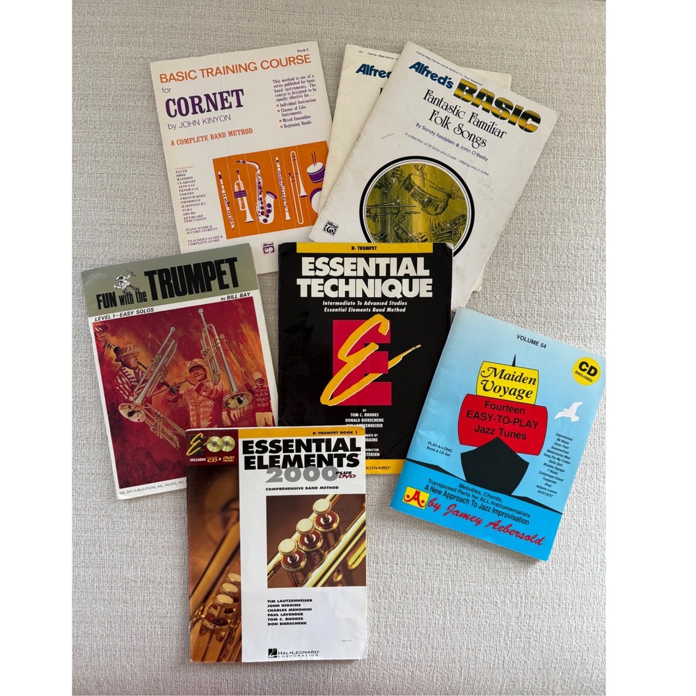 Trumpet Cornet Lesson Book Bundle of 7 (2 are duplicates) Jazz